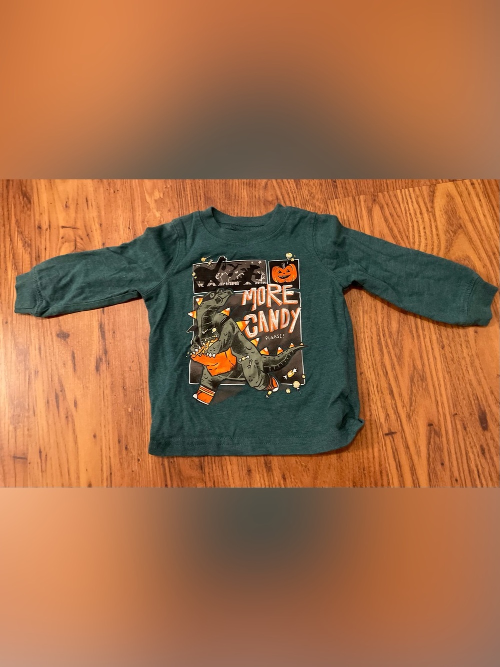 Carter's Dark Green Dino 'More Candy' Halloween Graphic Tee